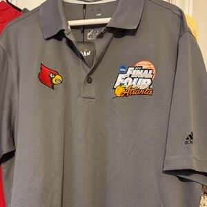 Adidas Gray Polo with Final Four Atlanta Logo NWT